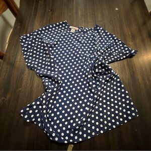 Liz Baker Navy Polka Dot Blouse